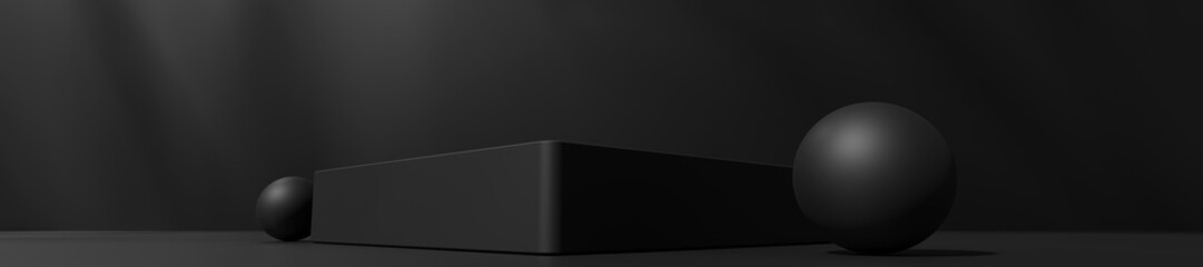 Scene with a podium for product presentation, 3d rendering