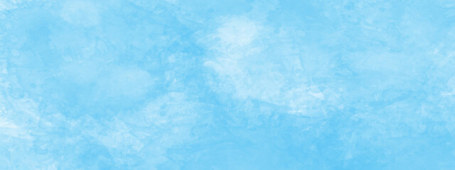 Modern blue watercolor background. Sky in watercolor painting soft textured with white paper background. 
