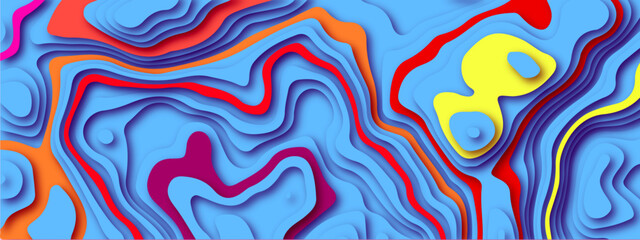  Paper cut background. Abstract concept for website template. Colorful papercut and multi  layer cutout geometric pattern on vector.
