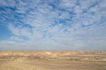 Fototapeta na wymiar Desert and blue sky landscape.