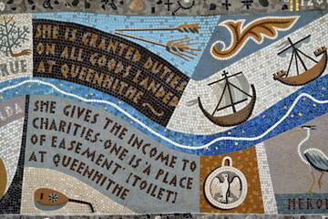 Queenhithe Mosaic along the North Bank of the Thames. - obrazy, fototapety, plakaty