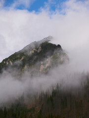 Fototapeta premium Peak summit in the fog - Kasprowy Wierch