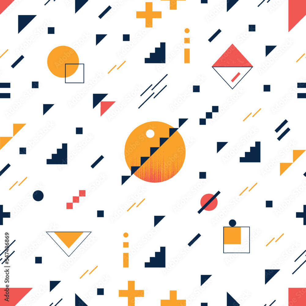 Poster Avant garde. Constructivism collage pattern. Soviet style abstract art drawing. Circles and triangles. Vintage grunge shapes. Silhouette and contour figures. Vector seamless background