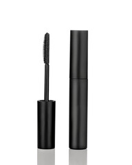 Сosmetic  black mascara on white background
