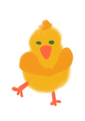 cute yellow cartoon chick
