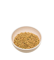 a white bowl with lentils