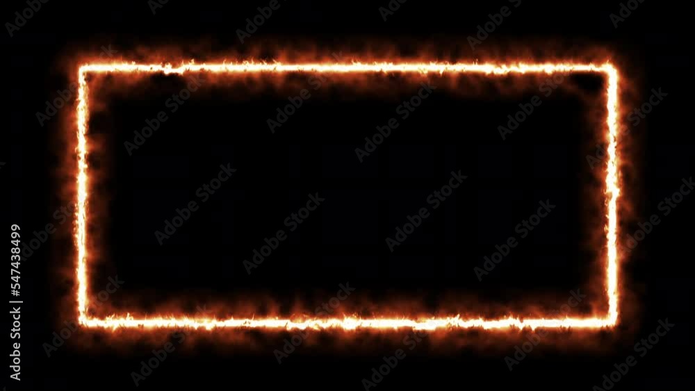Poster rapid fire picture frame with empty blank space in the middle on isolated black background. abstract
