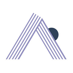 Monoline geometric. Aesthetic shape. Transparent PNG