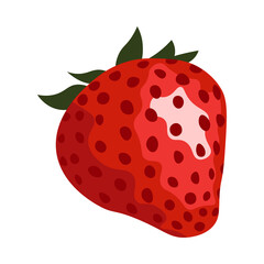 Kdubnik berry or strawberry. Bright, juicy, summer illustration. Vector icon. Logo.