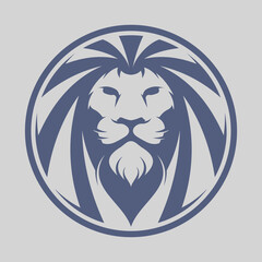 Logo illustration of a lion's head inside a circle