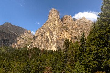 Dolomiti Alps in Alta Badia landscape view