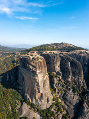 view of the Saint Trinity Monastery and landscape of Meteora