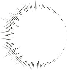 Circle audio wave. Circular music sound equalizer. Abstract radial radio and voice volume symbol.	
