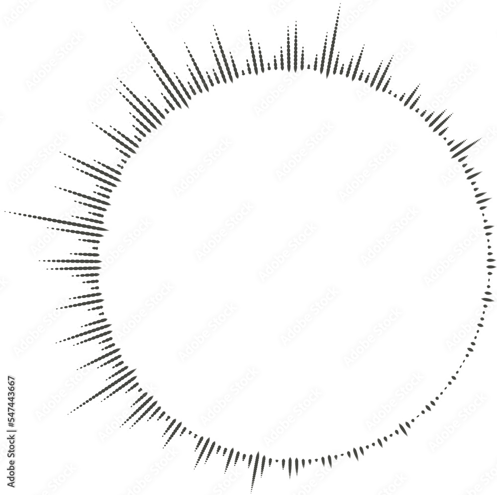 Poster circle audio wave. circular music sound equalizer. abstract radial radio and voice volume symbol.