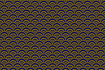 Elegant luxurious gold yellow and dark blue geometric interlace weave pattern for backdrop background wallpaper fabric textile paper wrap notebook cover design 