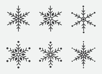 Beautiful Snowflakes set Christmas design vector art