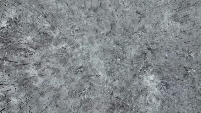 drone view over snow covered ground