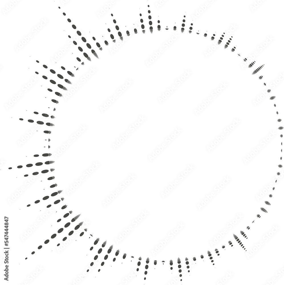 Poster circle audio wave. circular music sound equalizer. abstract radial radio and voice volume symbol.