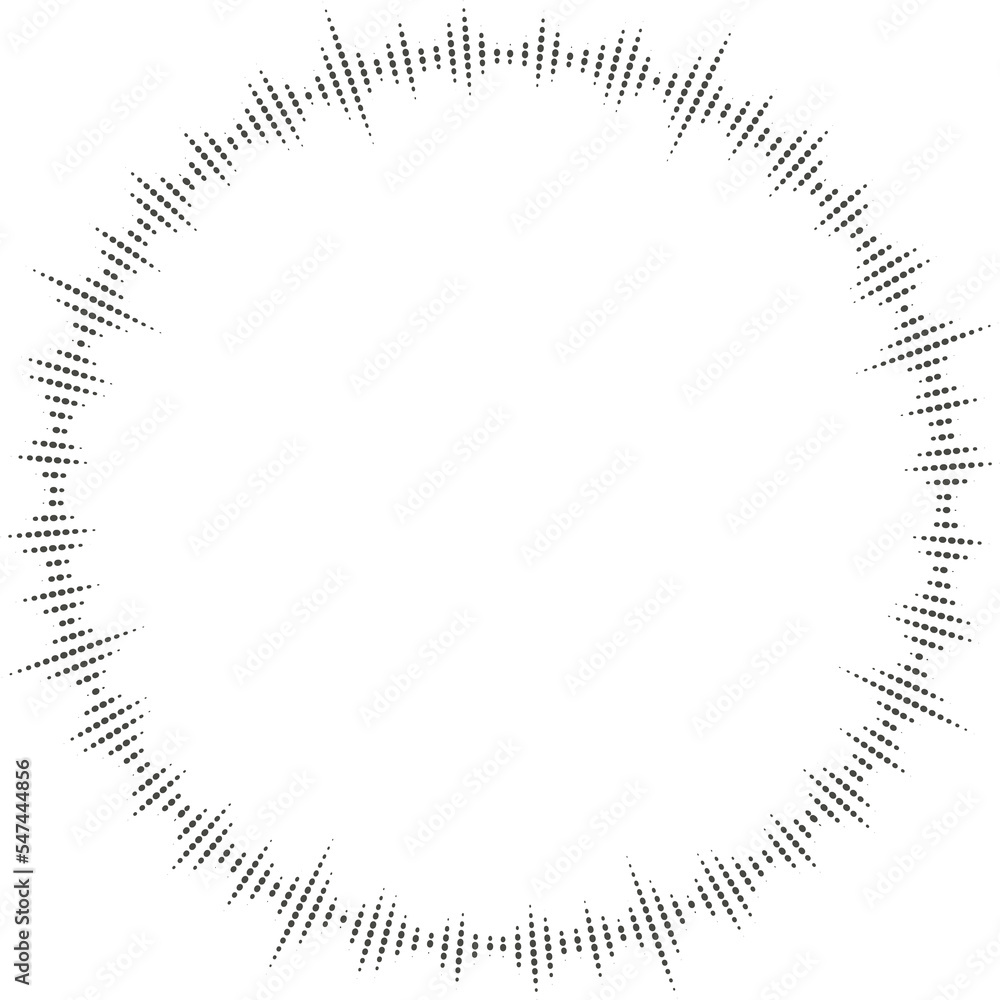 Poster circle audio wave. circular music sound equalizer. abstract radial radio and voice volume symbol.