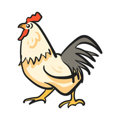 Poultry farm, egg, meat, broiler, pullet icon or logo. Handwritten lettering illustration 