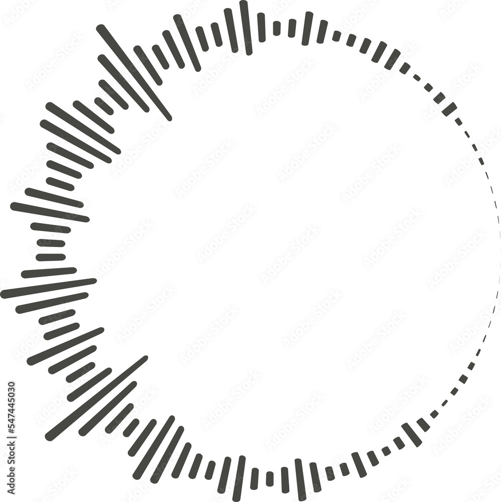 Poster circle audio wave. circular music sound equalizer. abstract radial radio and voice volume symbol.
