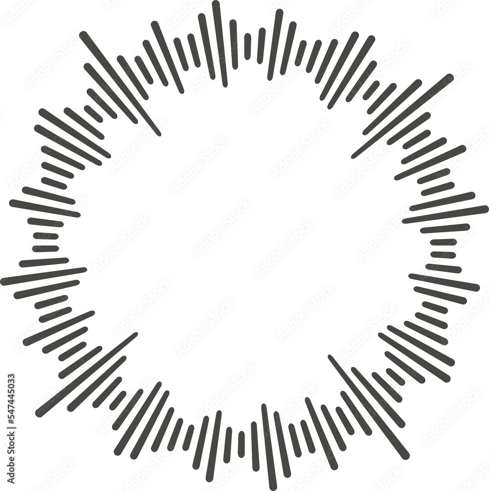 Poster circle audio wave. circular music sound equalizer. abstract radial radio and voice volume symbol.