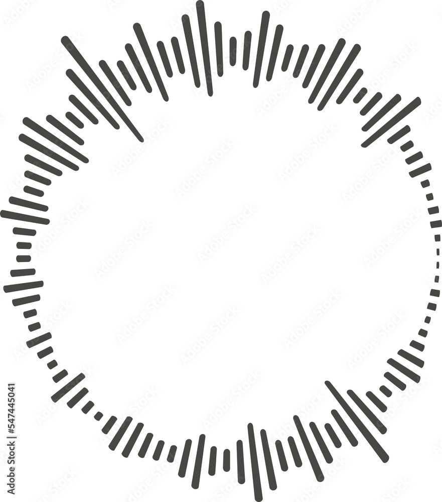 Poster circle audio wave. circular music sound equalizer. abstract radial radio and voice volume symbol.