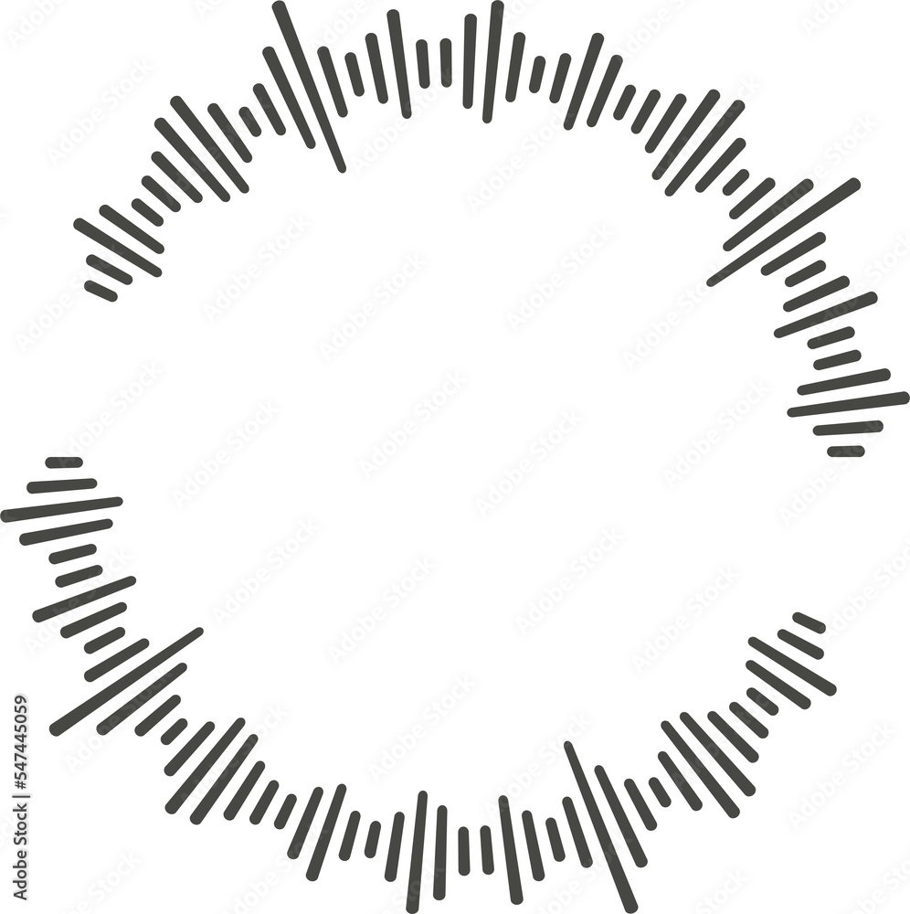 Poster circle audio wave. circular music sound equalizer. abstract radial radio and voice volume symbol.