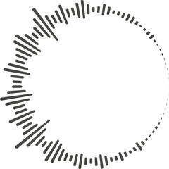 Circle audio wave. Circular music sound equalizer. Abstract radial radio and voice volume symbol. 
