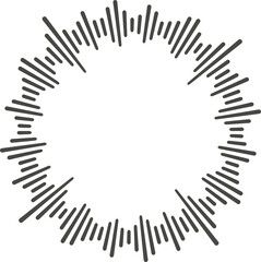 Circle audio wave. Circular music sound equalizer. Abstract radial radio and voice volume symbol. 
