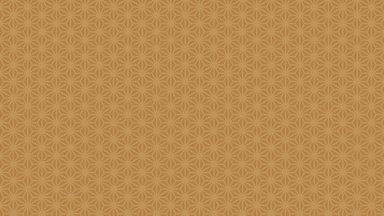 黄土色の麻の葉模様　16：9　絞り染め風