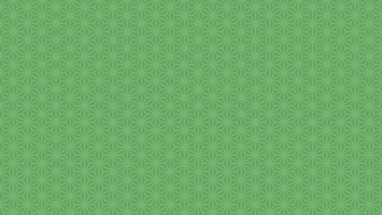 緑色の絞り染めの麻の葉模様　16：9　絞り染め風