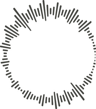 Circle audio wave. Circular music sound equalizer. Abstract radial radio and voice volume symbol.	
