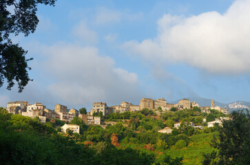 Fototapeta na wymiar Venzolasca village in Corsica mountain