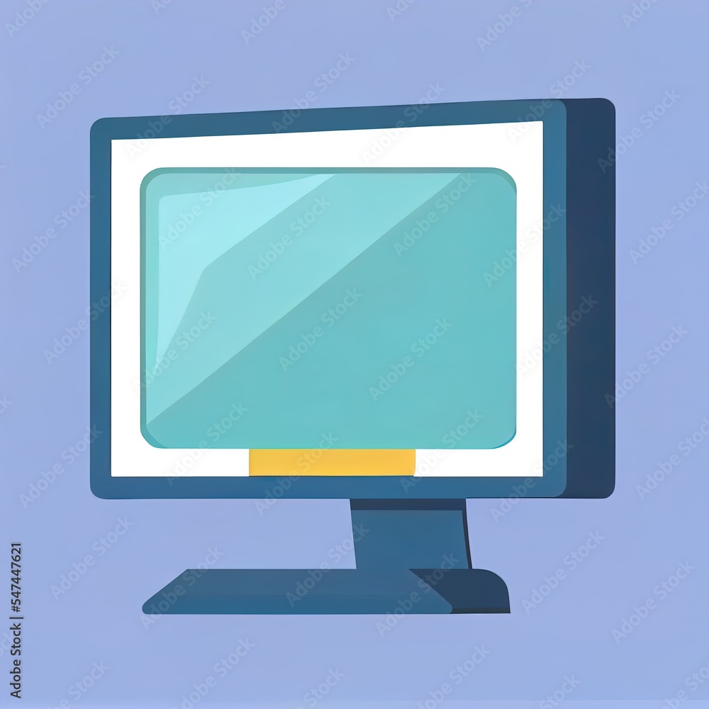 Poster computer monitor icon. flat illustration of computer monitor icon for web