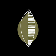 Fall leaf icon vector illustration. Hand drawn colorful design. Isolated single graphic symbols. Autumn art sign. Boho scandi colors. Nature abstract concept