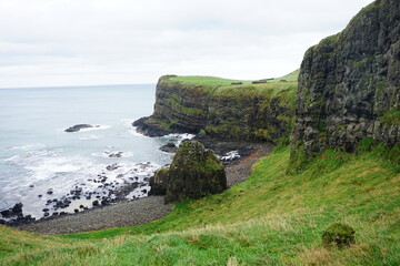 Dunluce Castle, ruined medieval castle, in Northern Ireland 