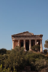 Temple of Hephaestus in beutiful sun Greece