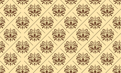 Vintage Ornament Wallpaper Seamless Background Vector Pattern