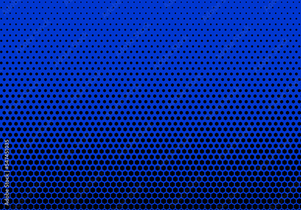 Poster background geometric uses hexagonal shapes to form a pattern from large to small. blue background us
