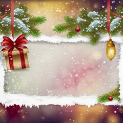Obraz na płótnie Canvas Christmas decor background with place for text, xmas greeting card
