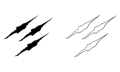 wild animal claw illustration on white background