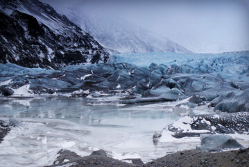 Skaftafell - Iceland's largest glacier, amazing winter landscape