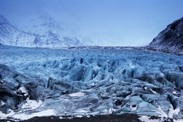 Skaftafell - Iceland's largest glacier, amazing winter landscape