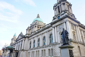 Fototapeta na wymiar Belfast City Hall located in Donegall Square, Belfast, Northern Ireland