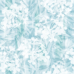 Abstract floral background. Seamless pattern on blue watercolor background. Vector. Perfect for wallpaper, wrapping, fabric and textile.