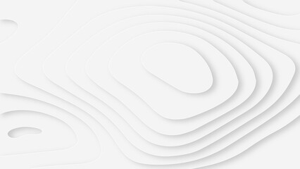 Obraz premium 3d white papercut topography relief. Cover layout template. Material design concept vector illustration. abstract curve line white background. Soft smooth lines curving white papercut background.