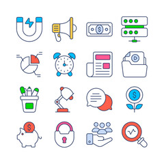 Business and Finance Related Vector Icon. mobile apps, interface design: business, finance