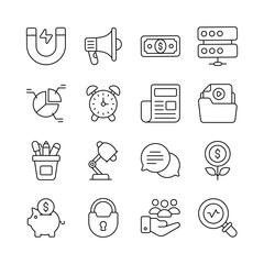 Business and Finance Related Vector Icon. mobile apps, interface design: business, finance