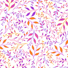 Fototapeta na wymiar Floral herbal pattern seamless vector. Abstract